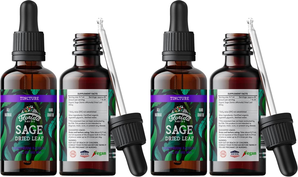 Extracto de Salvia Orgánico – Salvia officinalis – Sin Alcohol – 2 oz