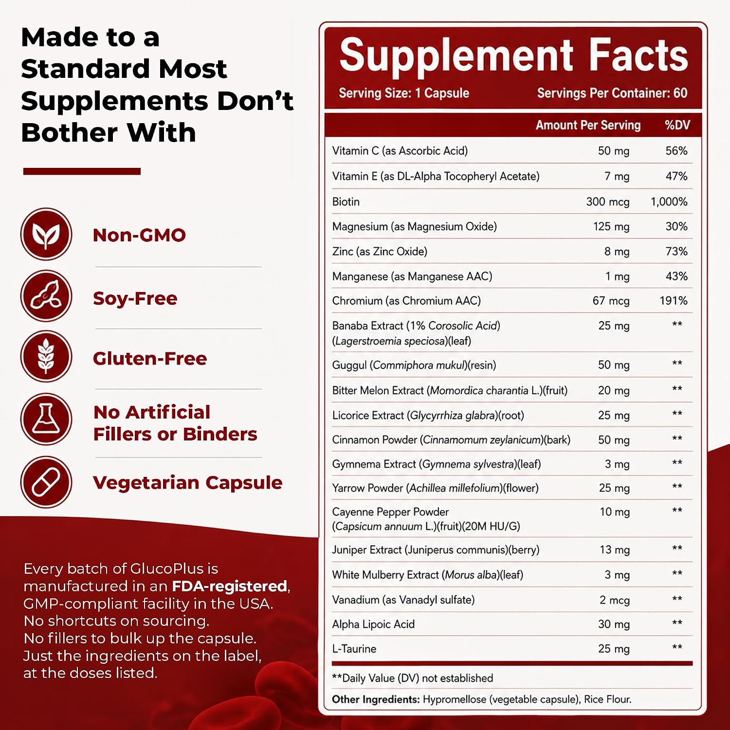 Truthentics GlucoPlus Apoyo Metabólico - 60 Cápsulas Vegetales