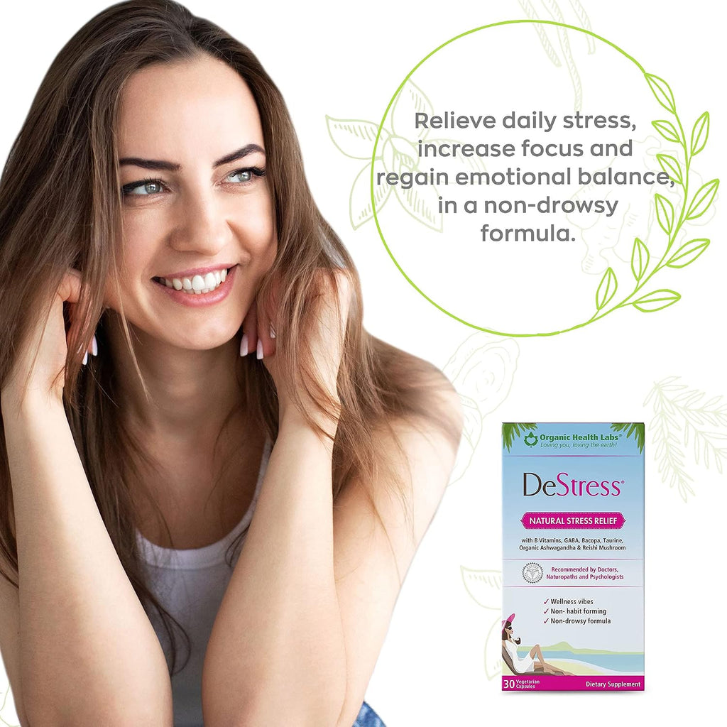 DeStress All-Natural: Alivio del Estrés, 30 Cápsulas Veganas