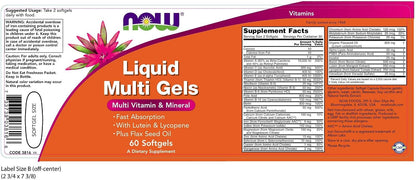 NOW Foods Liquid Multi, 60 Cápsulas Blandas – Antioxidantes adicionales: La luteína y el licopeno son carotenoides – Image 2