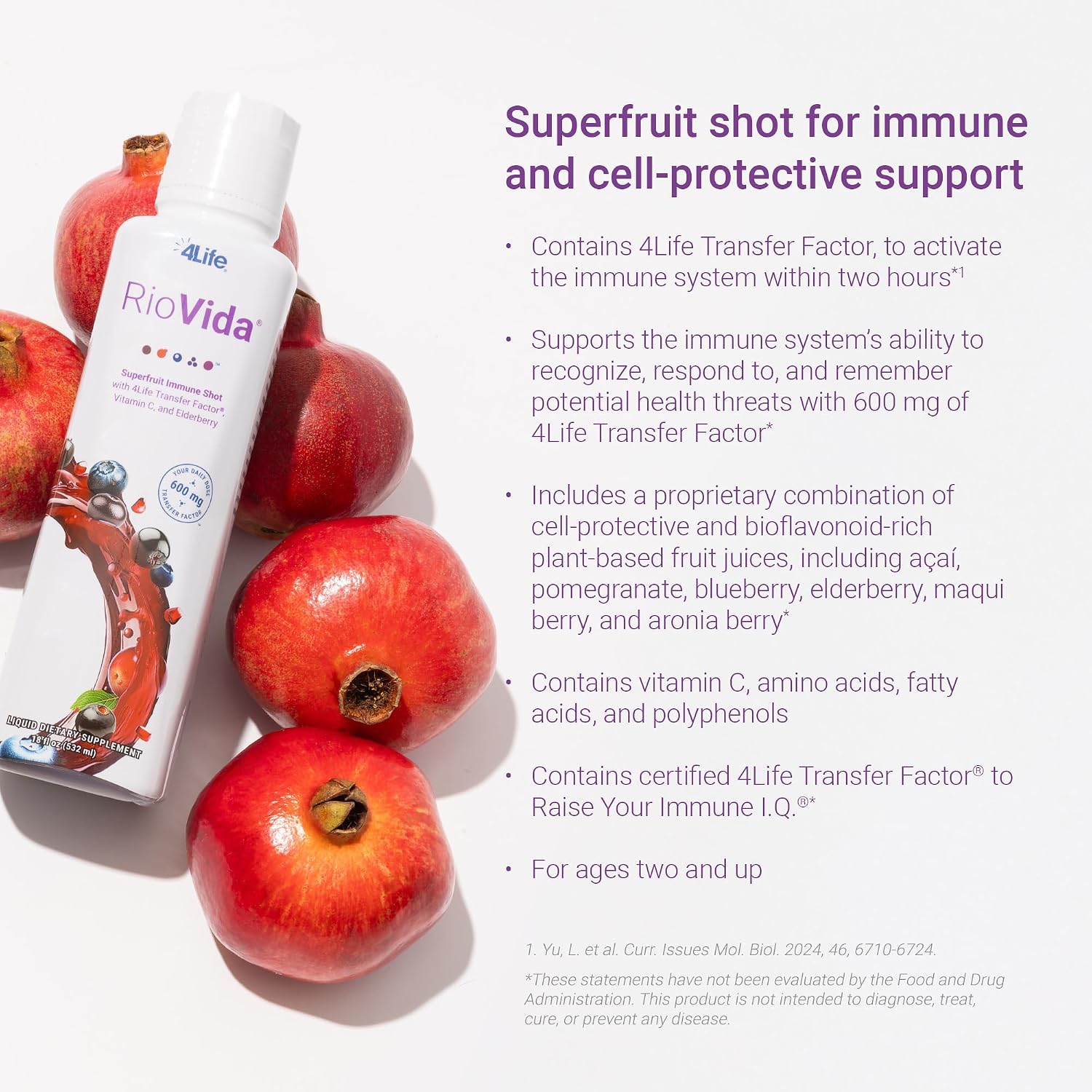 4Life Transfer Factor RioVida Superfruit Immune Shot, 30 Porciones