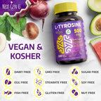 L-Tirosina 500 mg, 180 Cápsulas Veganas - NextGenU
