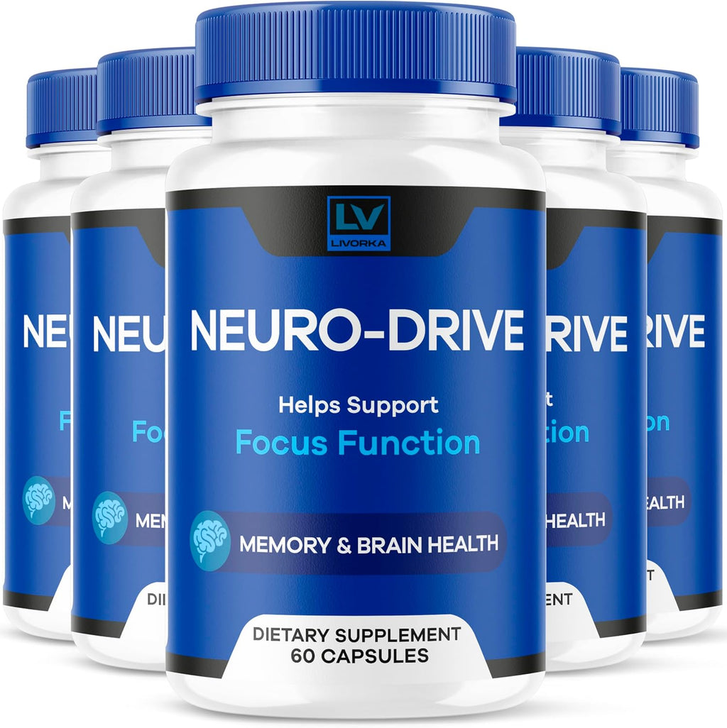 (5 Paquetes) Neuro Drive Cápsulas, Fórmula Avanzada, 300 Cápsulas para 5 Meses