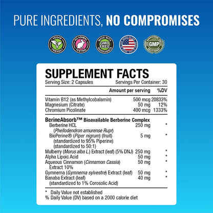 Approved Science Glucoprin - Berberina 250 – Extracto de canela: Reconocida por su potencial para apoyar niveles – Image 4