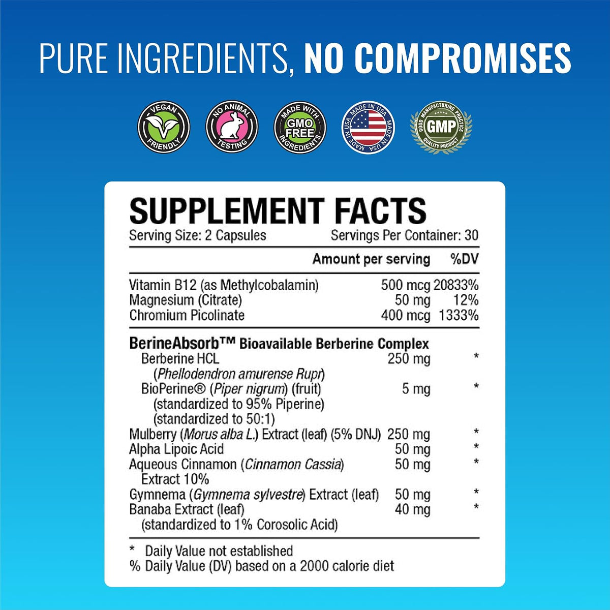 Approved Science Glucoprin - 250 mg Berberina, Morera, Canela, BioPerine - 60 Cápsulas Veganas (Pack de 3) – Image 4