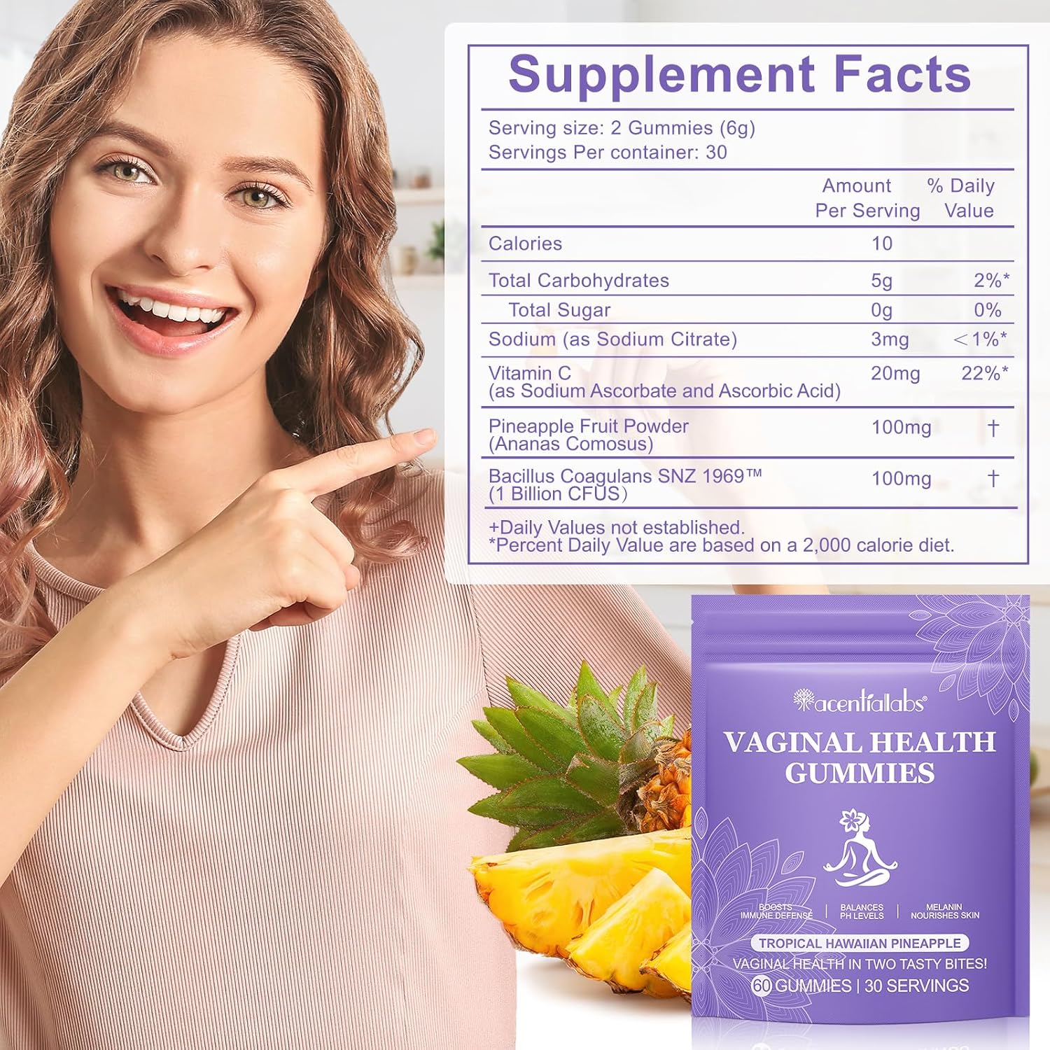 Gomitas Probióticas Vaginales Vital Source - Equilibrio pH Femenino - 60 Gomitas