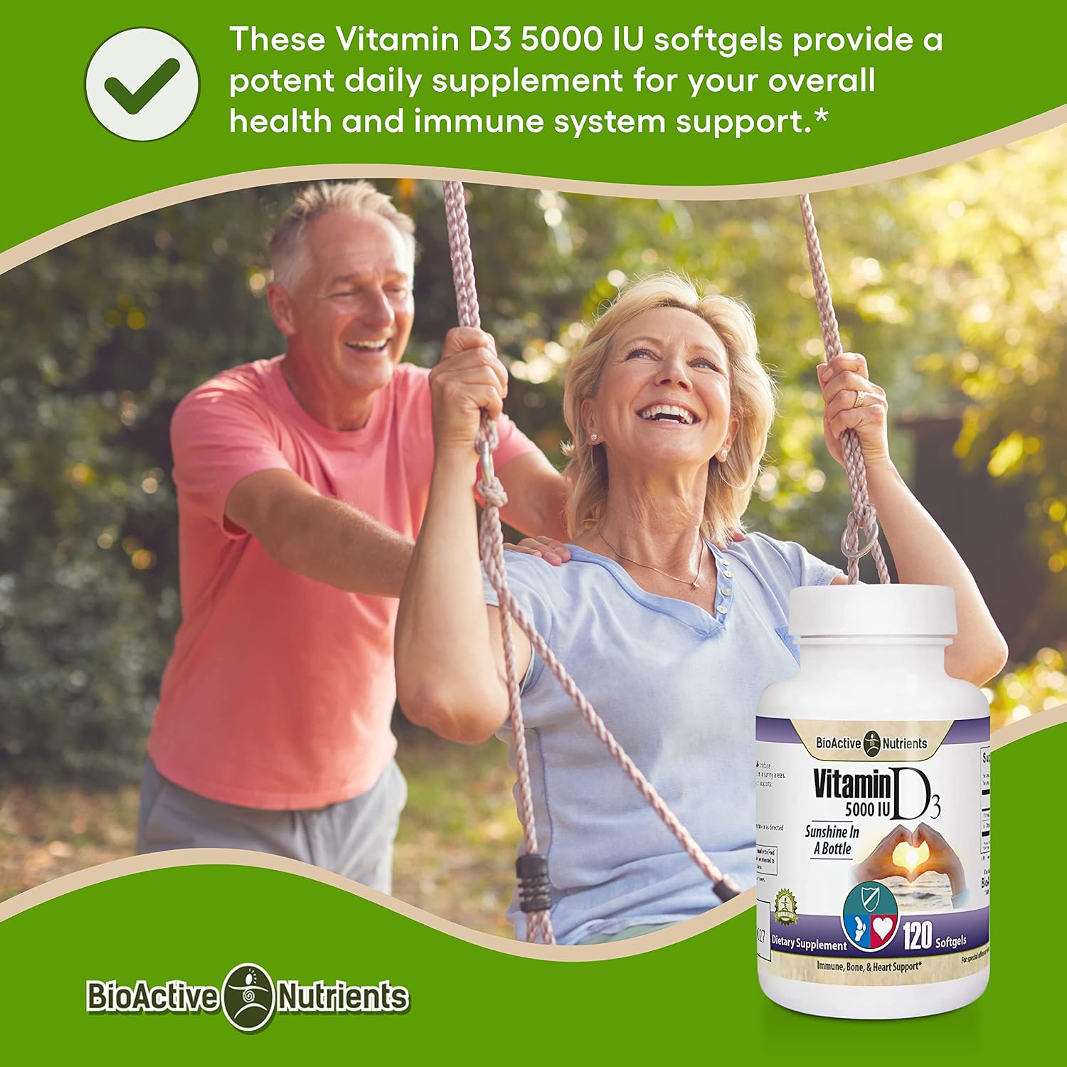 Vitamina D3 5000 IU - 120 Cápsulas Blandas - BIOACTIVE NUTRIENTS