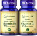 Puritan's Pride Premium Sunvite™ Mega-Potency Vitamin D3 10,000 IU, 100 Rapid Release Softgels (2-Pack)