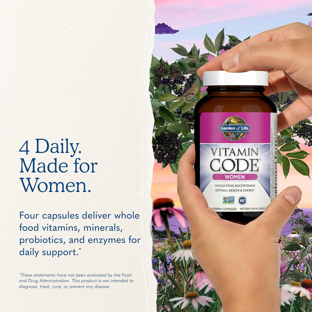 Garden of Life Vitamin Code Multivitamínico para Mujeres con Hierro y Folato, 120 Cápsulas