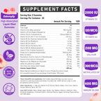 Multivitamínico Gummy para Mujeres 50+ - Vitaminas A, C, D3, E, K2, Complejo B, Calcio, Magnesio