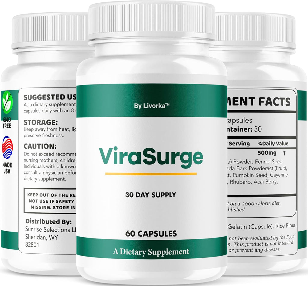 ViraSurge Pills (2 Paquetes) - Suplemento para Hombres, Fórmula Avanzada con Ingredientes Naturales, 120 Cápsulas