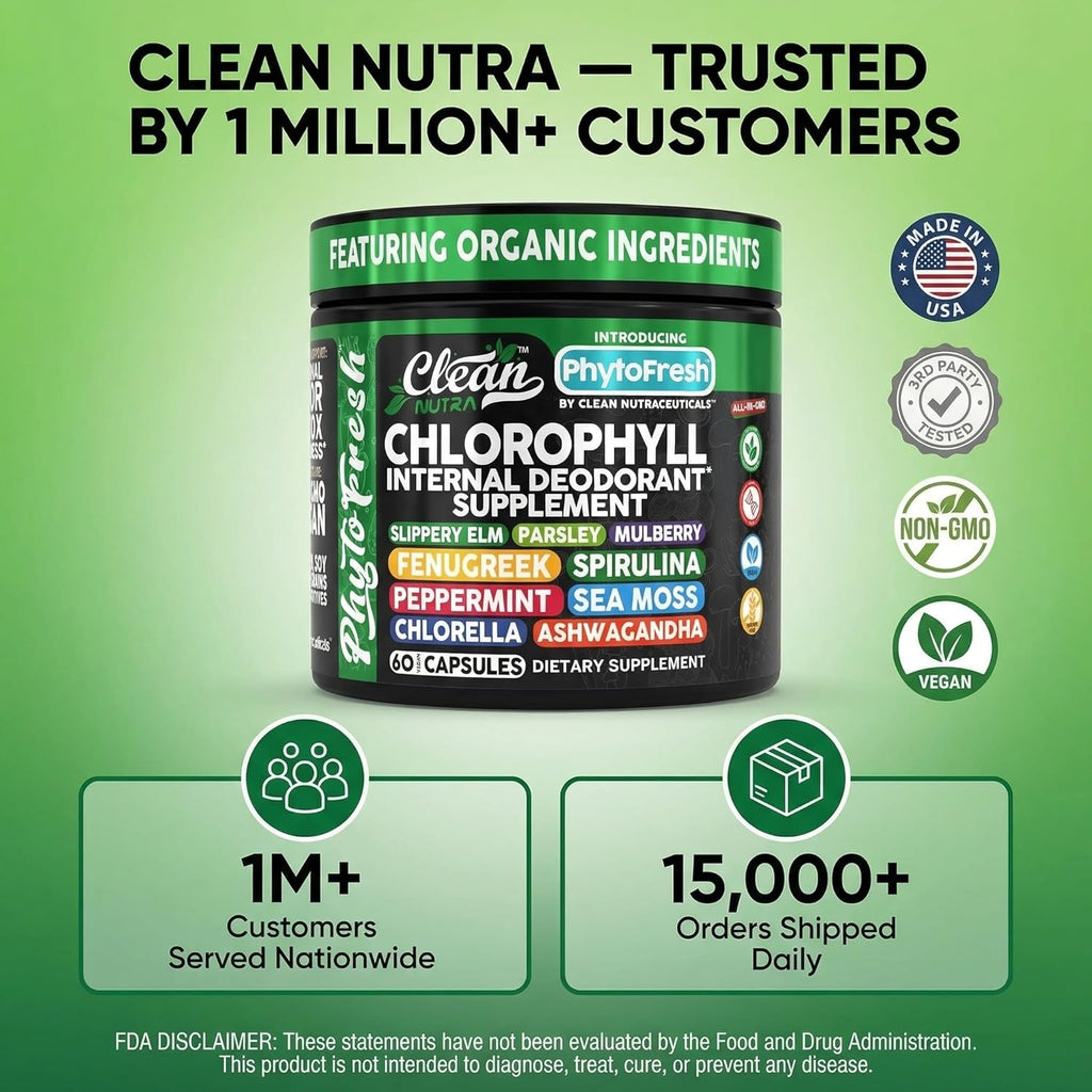 Clean Nutra Cápsulas de Clorofila y Superalimentos