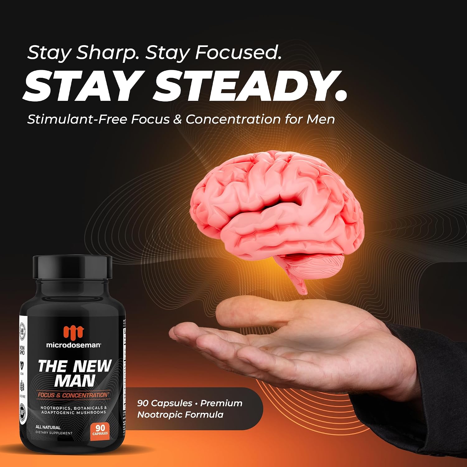 The New Man Brain Supplement for Memory and Focus - 90 Cápsulas