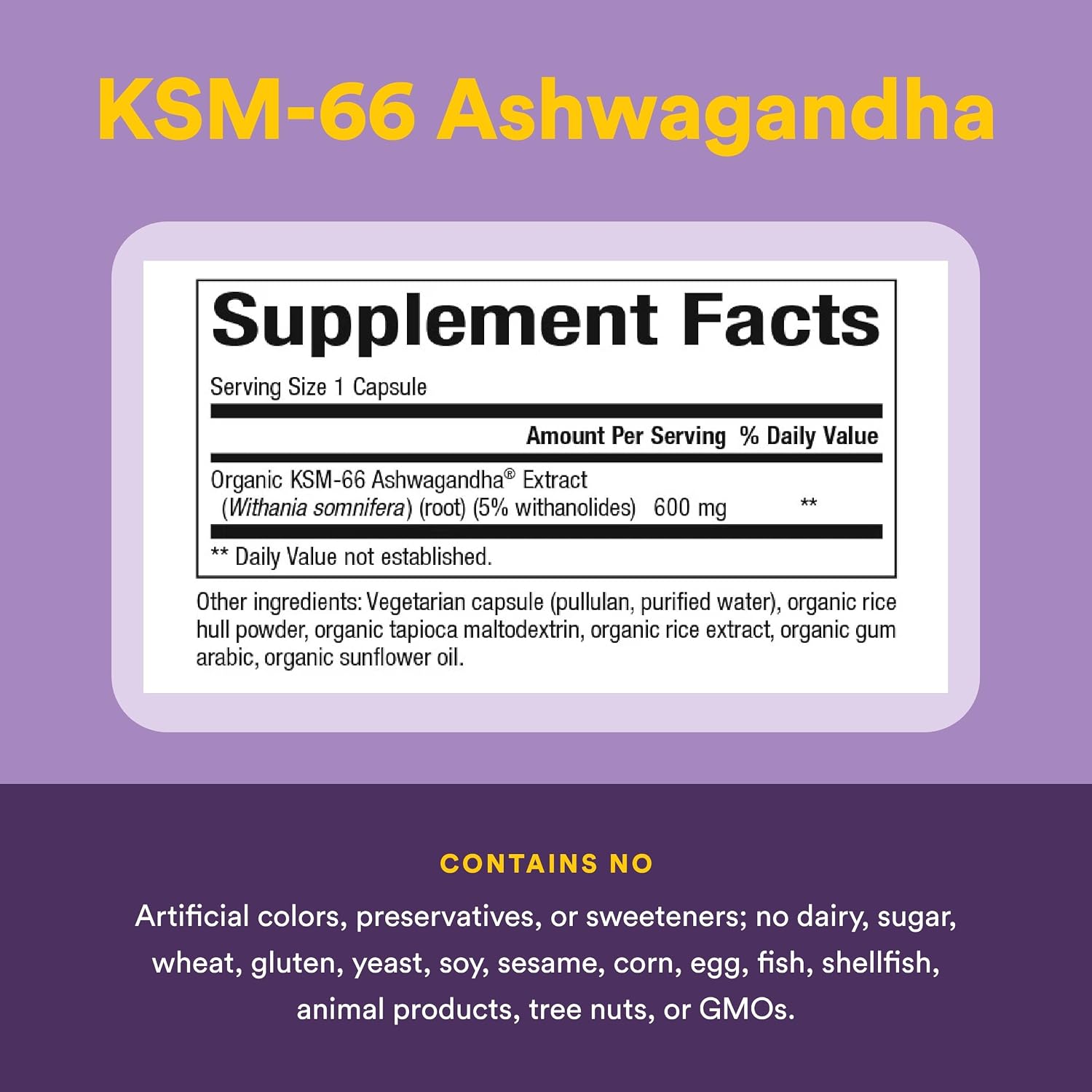 Stress-Relax KSM-66 Ashwagandha 600 mg, 60 Cápsulas Vegetales de Natural Factors