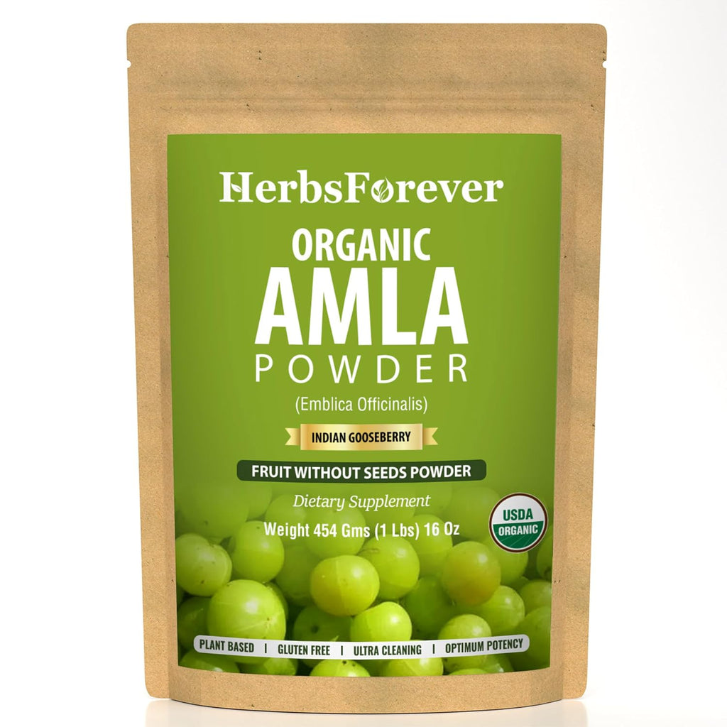 Herbsforever Amla Fruit (Seasonal Fresh, Seedless) Indian Gooseberry - Superfood, Antioxidants, Vitamin C | Wild Harvested - Non-GMO, Vegan | 454 g