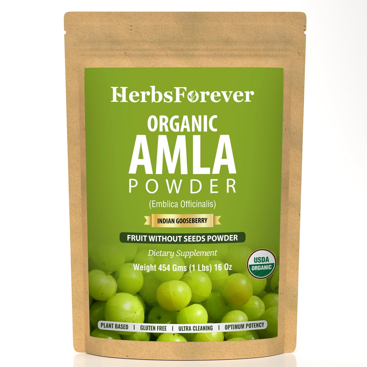 Herbsforever Amla Fruit (Seasonal Fresh, Seedless) Indian Gooseberry - Superfood, Antioxidants, Vitamin C | Wild Harvested - Non-GMO, Vegan | 454 g