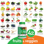 Botanic Choice Mega Fruits & Veggies Blend - 42 Frutas y Verduras - 2 Envases de 60 Cápsulas