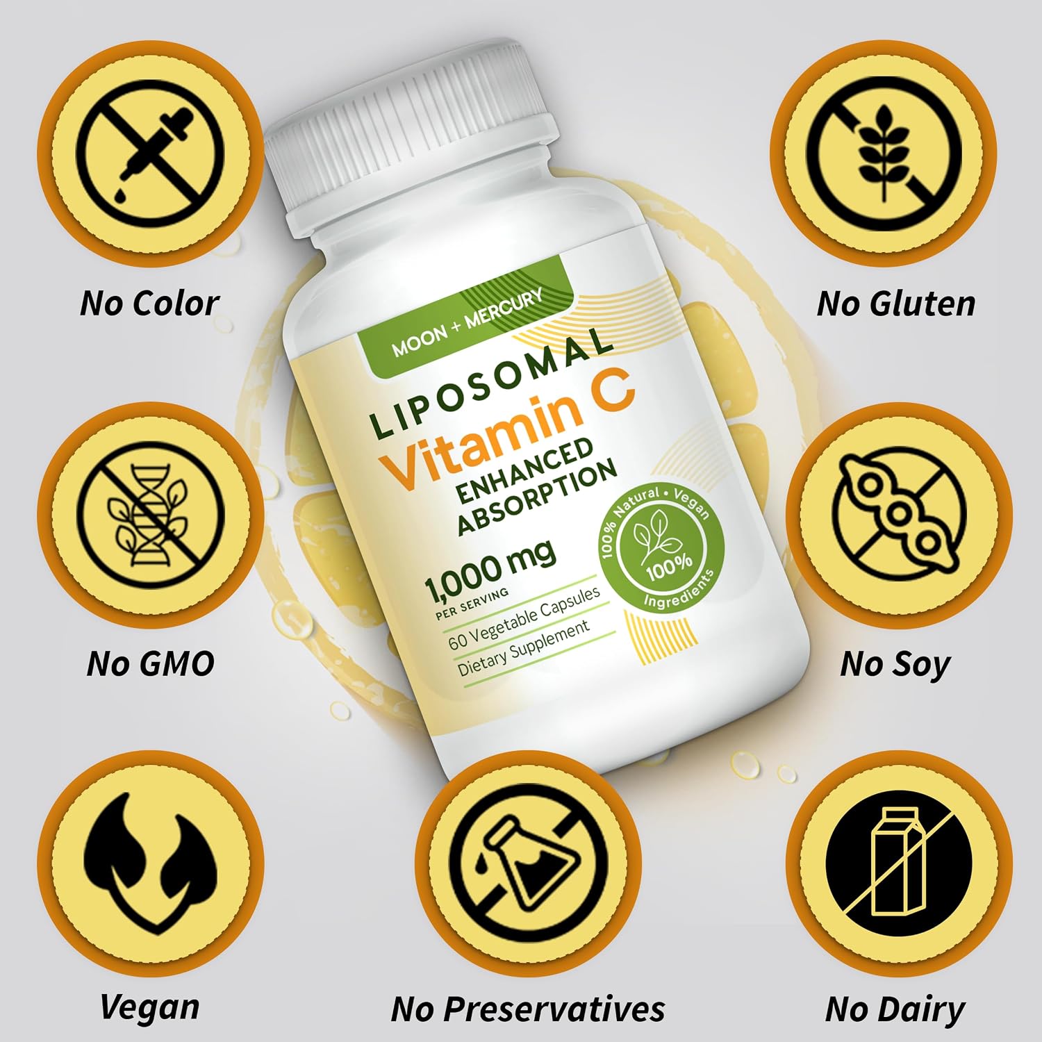 Vitamina C Liposomal 1000mg – 60 Cápsulas – Moon + Mercury