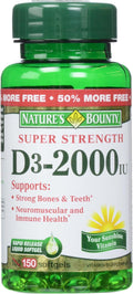 Nature's Bounty Vitamina D3 2000 UI, 150 Cápsulas Blandas