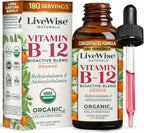 Vitamin B12 1000 mcg Organic Liquid Sublingual - Methylcobalamin & Adenosylcobalamin - 2 fl oz (1 Year Supply)
