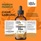 Wild & Organic Slippery Elm Liquid Drops - Apoyo Digestivo, Pulmonar y para la Mujer - 118 ml