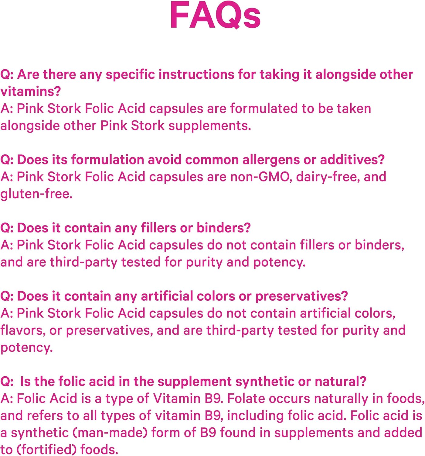 Pink Stork Ácido Fólico 400 mcg – 30 Cápsulas Vegetarianas