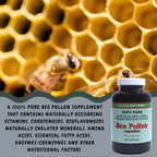 Y.S. Eco Bee Farms Polen de Abeja 100% Puro Orgánico Silvestre - 200 Cápsulas