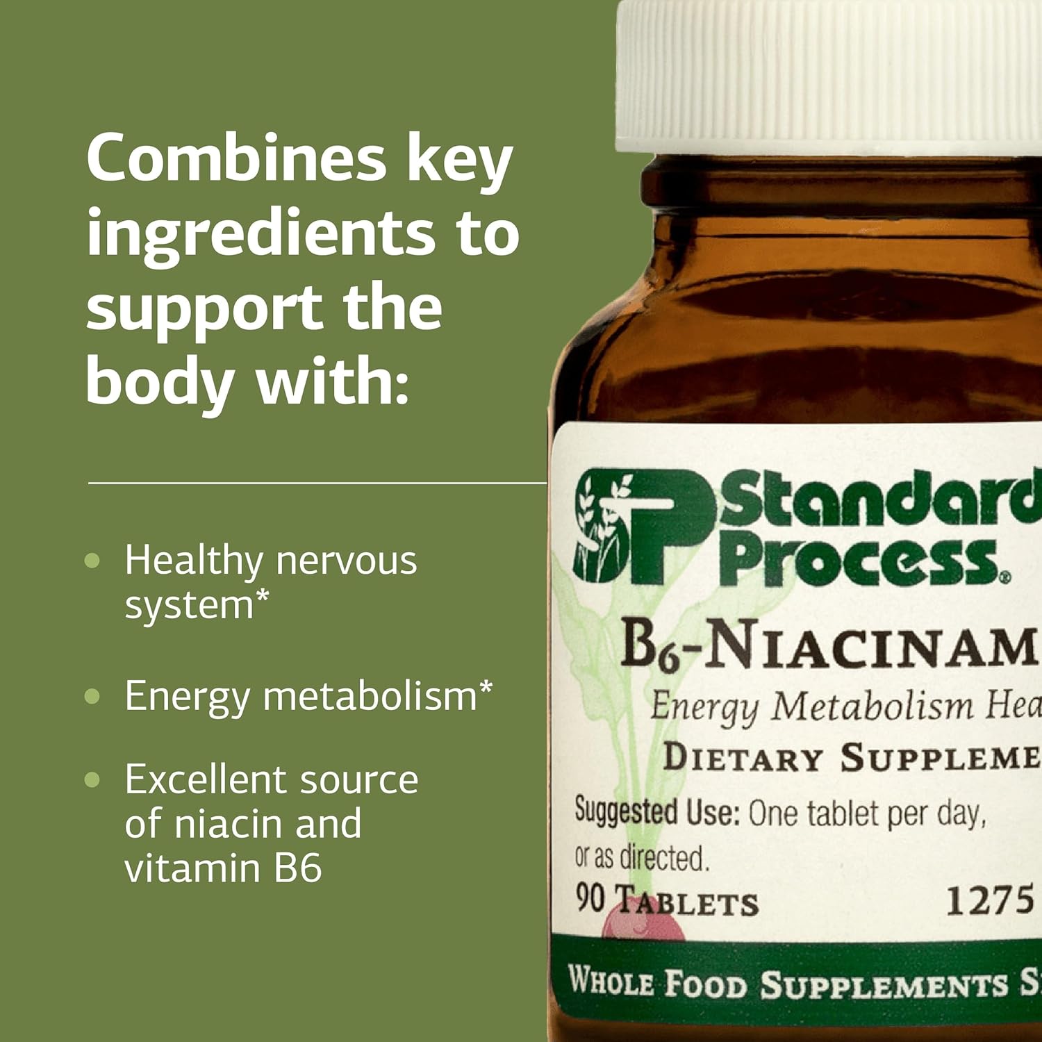 Standard Process B6-Niacinamida - Suplemento de Vitaminas B6 y Niacinamida - 90 Comprimidos