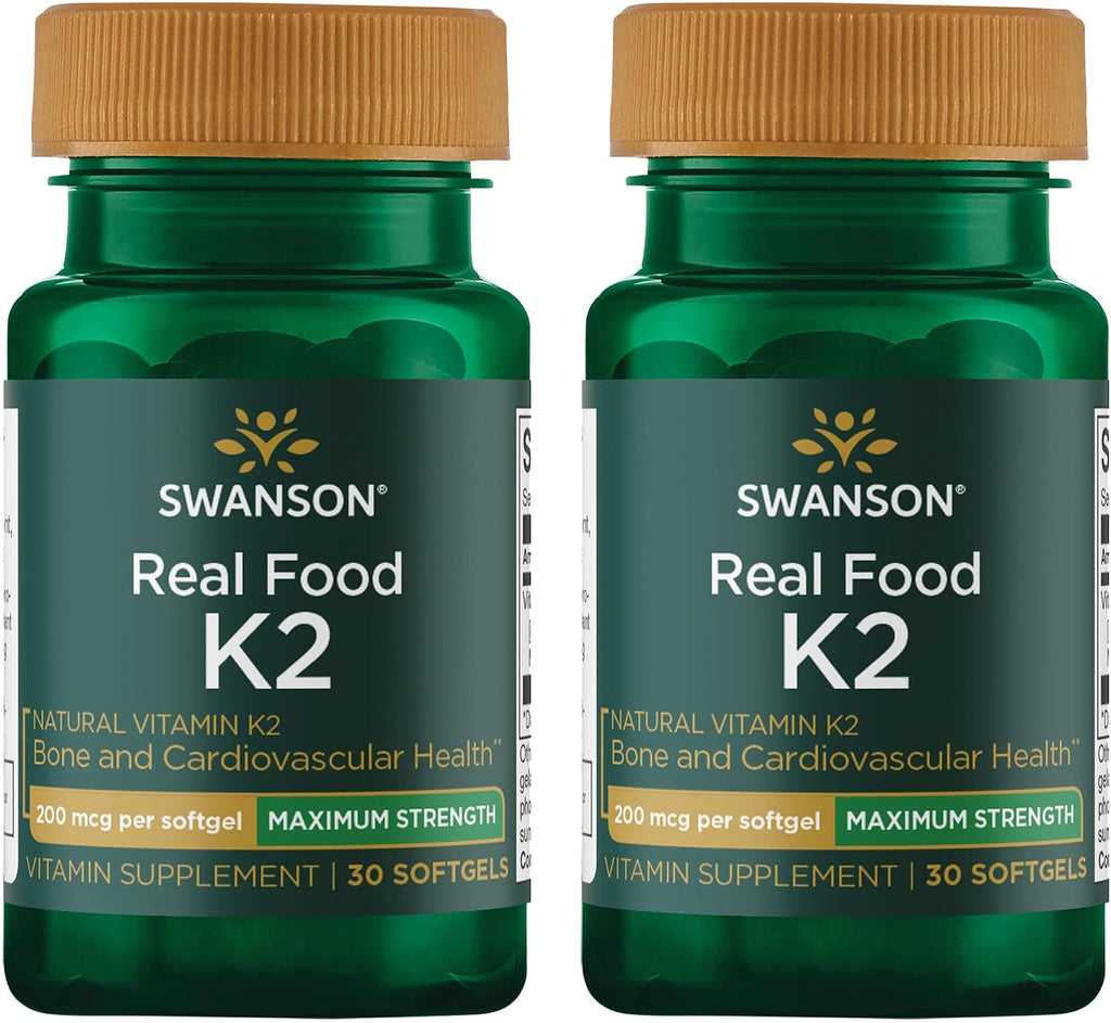 Swanson Maximum Strength Vitamina K2 (MK-7) – 200 mcg, 30 Cápsulas Blandas