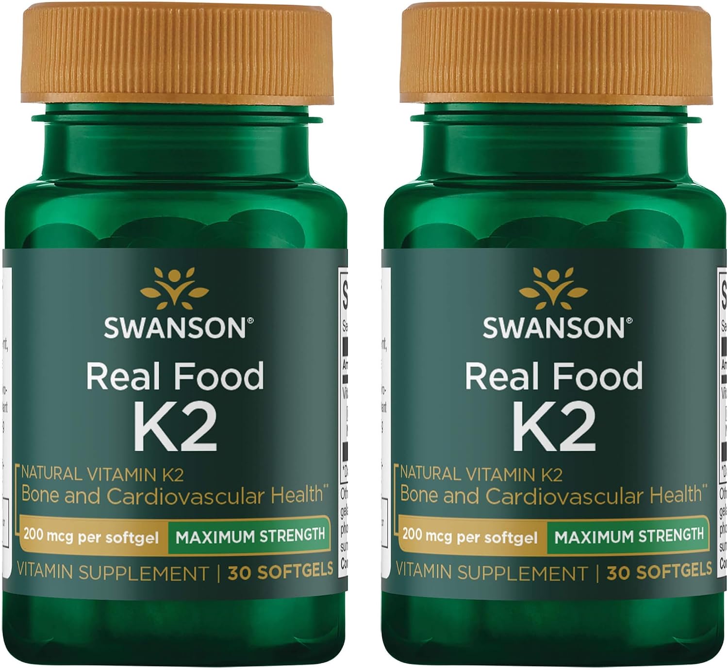 Swanson Maximum Strength Vitamina K2 (MK-7) – 200 mcg, 30 Cápsulas Blandas