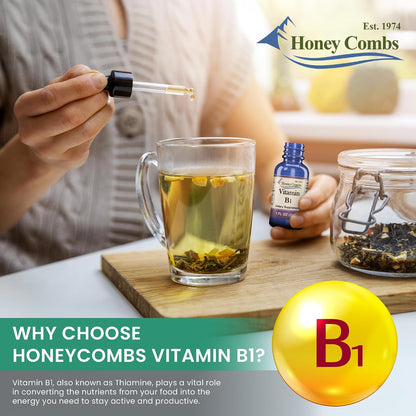 HoneyCombs B1 (Tiamina) Gotas Líquidas, Alta Potencia, 473 ml – Image 3
