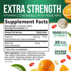 Vitamina C 1000 mg Masticable sin Azúcar con Escaramujo - 120 Comprimidos - Nature's Nutrition