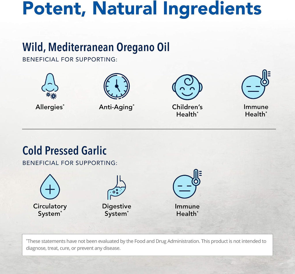 OregaMax - 90 Cápsulas Vegetales - Suplemento de Aceite de Orégano Silvestre con Ajo y Cebolla