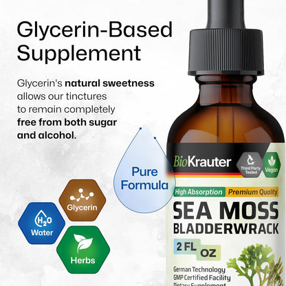 BIO KRAUTER® 2-in-1 Sea Moss y Bladderwrack Gotas – Suplemento Vegano de Algas Marinas, 59 ml – Image 6