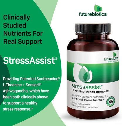 Futurebiotics StressAssist Complexo Anti-Estrés con L-teanina, Ashwagandha y Rhodiola - 90 Cápsulas Vegetarianas – Image 4