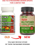 Deva Multivitamínico y Mineral Vegano Sin Hierro - Fórmula de Alta Potencia - 90 Comprimidos