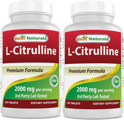 Best Naturals L-Citrulline 2000 mg por dosis - Sin OMG - Sin Gluten - 120 Comprimidos (Pack de 3) – Image 9