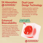 Super Vitamin B Complex Gummies - Complejo B Metilado con Vitamina C, Colina, Inositol y PABA - 60 Gominolas Veganas