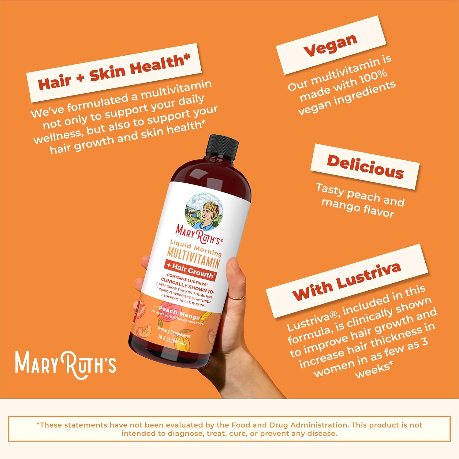 MaryRuth's Multivitamínico Multimineral para Mujeres con Lustriva® y Cromo Picolinato 1000mcg – 3 Botellas de 887 ml