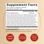 Fruit and Veggies Supplement – 480 Cápsulas Vegetarianas | Mezcla de 40 Frutas y Verduras Enteras | Fórmula Superfood Natural con Vitaminas y Minerales – No Transgénico