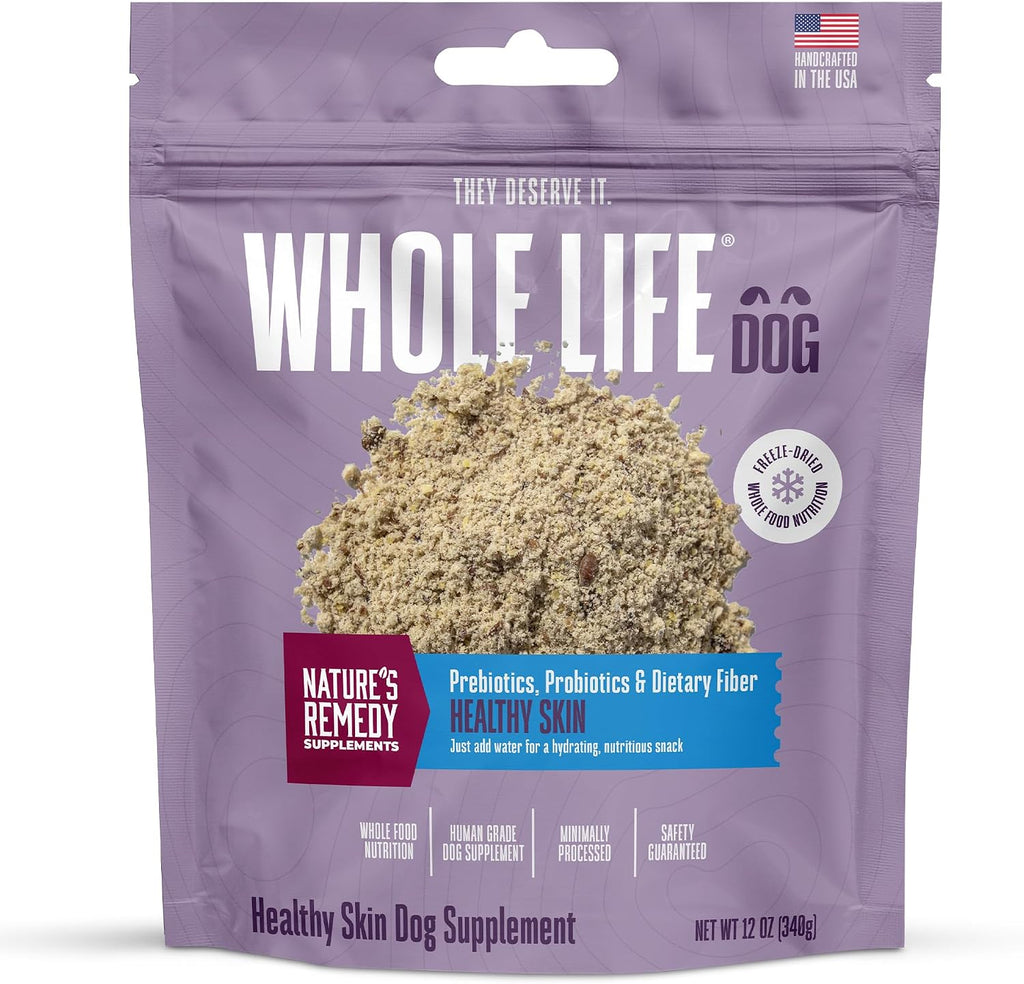 Whole Life Pet Healthy Skin Daily Supplement - Probióticos y Omega 3 para Perros, Apoyo Digestivo y Piel - 90 Dosis