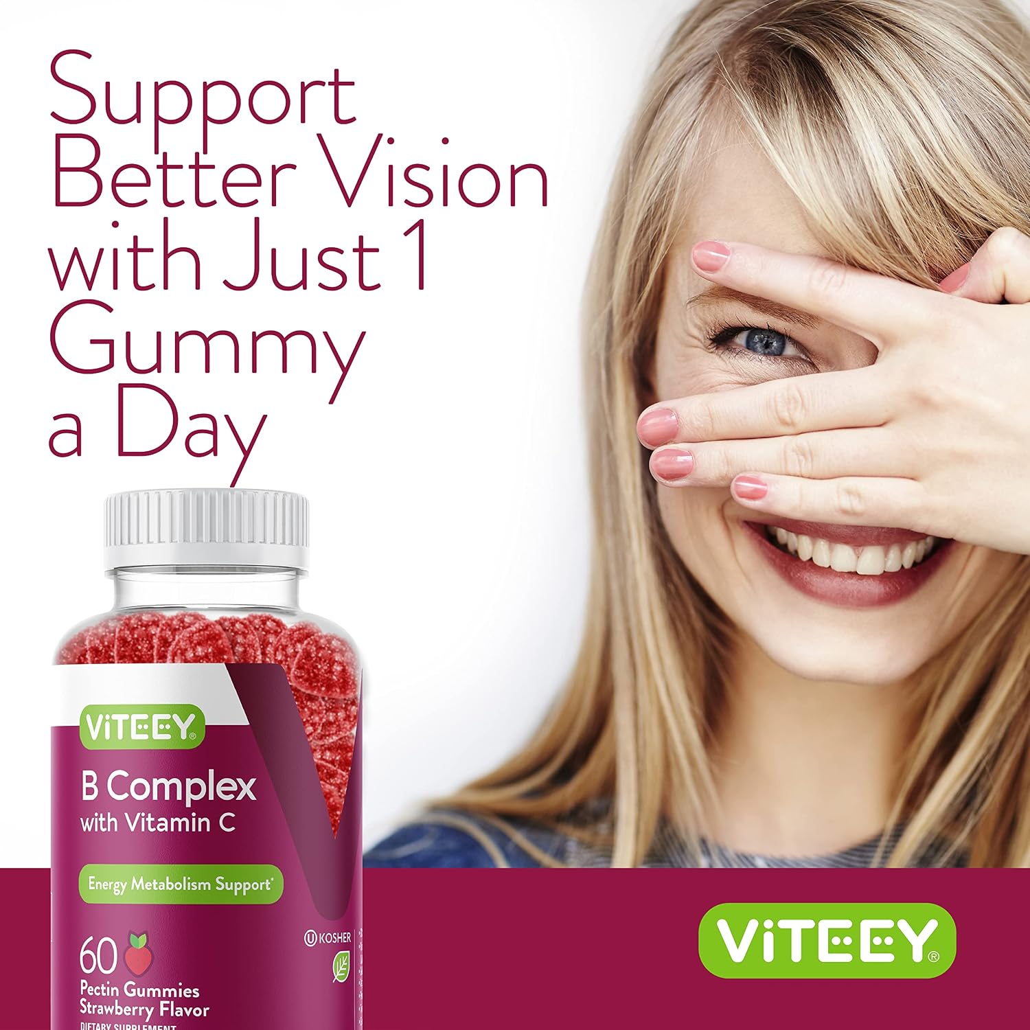 Viteey Complejo B en Gomitas con Vitamina C - 60 Gomitas