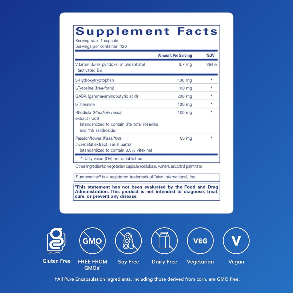 Pure Encapsulations Emotional Wellness - 120 Cápsulas - Apoyo para el Estrés Ocasional