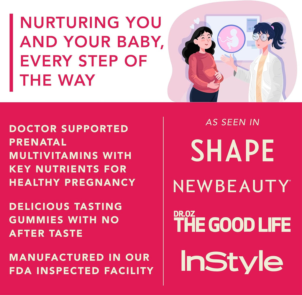 Gominolas Prenatales para Mujeres con DHA, Folato, Vitaminas B, C, D | PLANT.O NUTRITION