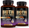 NEW AGE Biotina 10000mcg con Colágeno, Keratina y Ácido Hialurónico - 180 Cápsulas