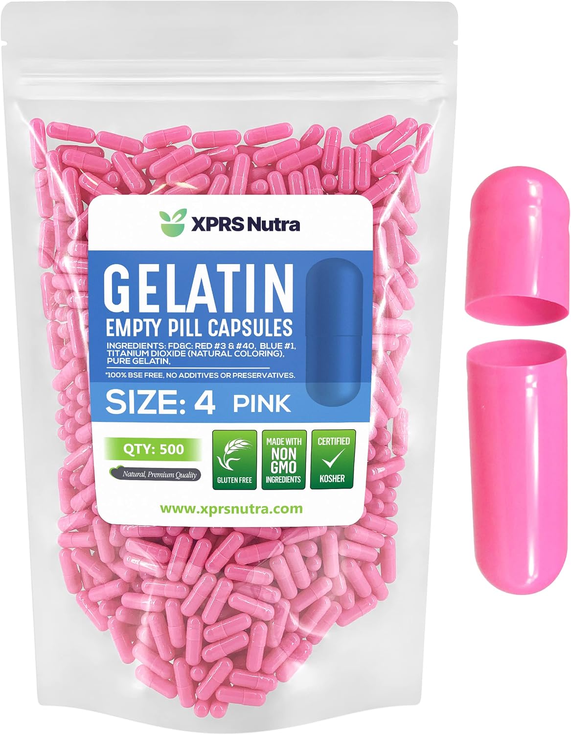 Cápsulas Vacías de Gelatina Tamaño 4 - 500 uds - XPRS Nutra