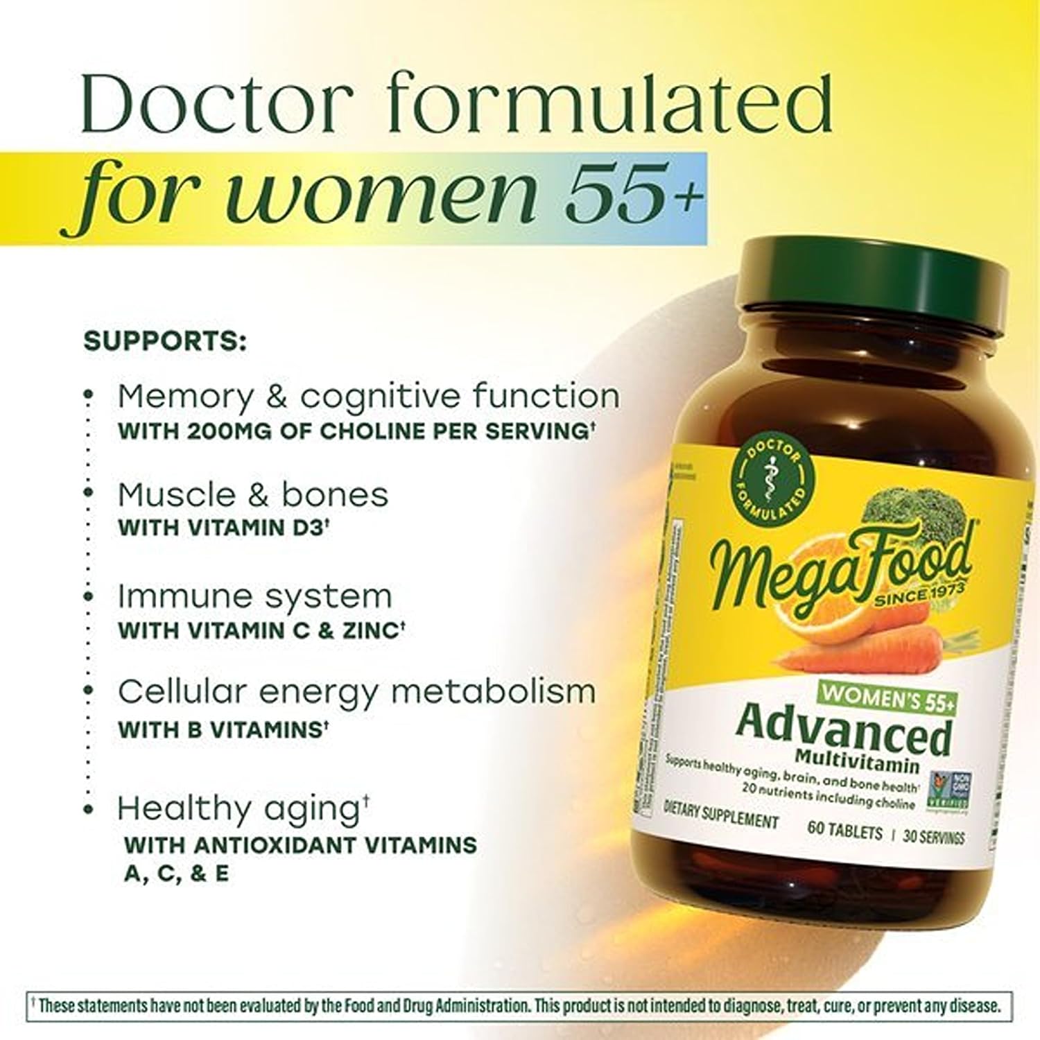MegaFood Multi para Mujeres de 55+ - Multivitamínico y Mineral para Mujeres Mayores de 55 Años