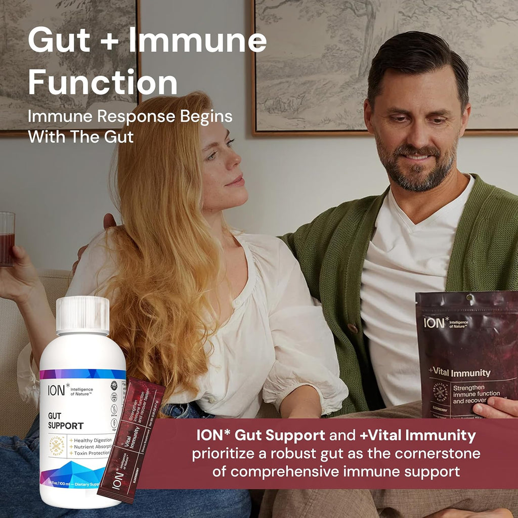 ION* Intelligence of Nature Vital Immunity Drink Mix - Apoyo Inmunitario con Vitamina C y Hongos Adaptógenos, Suplemento Diario en Sobres, Fácil de Transportar - Sabor Saúco, 20 Sobres