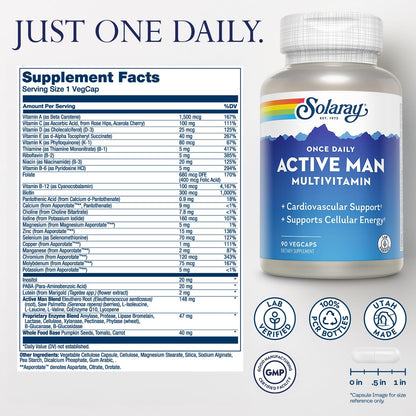 SOLARAY Once Daily Active Man Multivitamin - – Apoyo al sistema inmunitario: La vitamina C, la vitamina D y el – Image 2