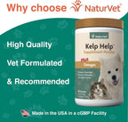 NaturVet Kelp Help Plus Omegas - Suplemento para la piel y el pelaje para perros y gatos, en polvo, 454 g